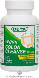 Deva Nutrition Vegan Colon Cleanse 595 mg Not Certified Kosher 90  Tablets  